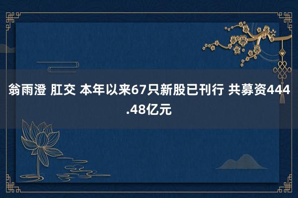 翁雨澄 肛交 本年以来67只新股已刊行 共募资444.48亿元