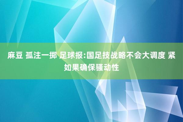 麻豆 孤注一掷 足球报:国足技战略不会大调度 紧如果确保骚动性