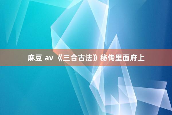 麻豆 av 《三合古法》秘传里面府上