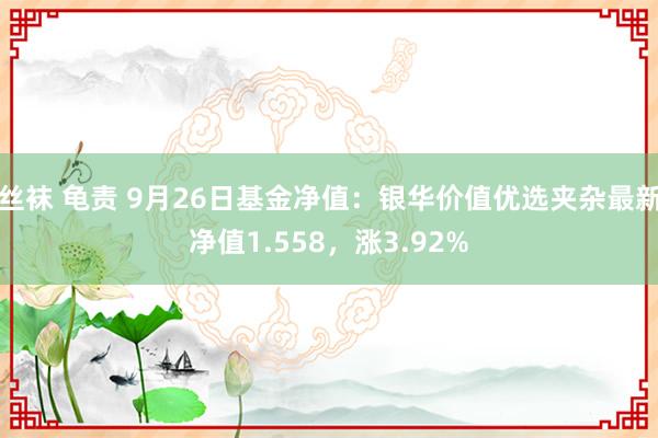 丝袜 龟责 9月26日基金净值：银华价值优选夹杂最新净值1.558，涨3.92%