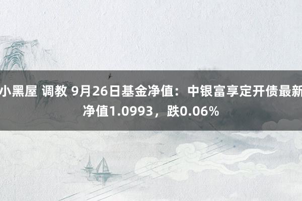 小黑屋 调教 9月26日基金净值：中银富享定开债最新净值1.0993，跌0.06%