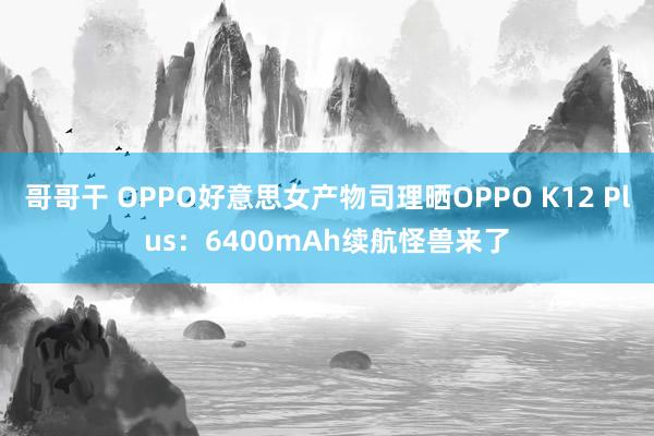 哥哥干 OPPO好意思女产物司理晒OPPO K12 Plus：6400mAh续航怪兽来了