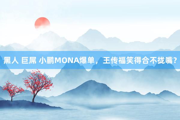 黑人 巨屌 小鹏MONA爆单，王传福笑得合不拢嘴？