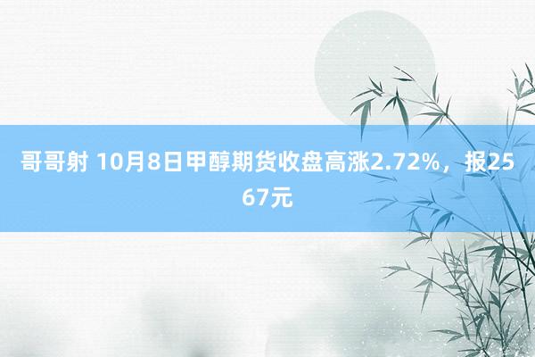 哥哥射 10月8日甲醇期货收盘高涨2.72%，报2567元