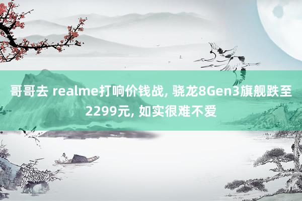 哥哥去 realme打响价钱战， 骁龙8Gen3旗舰跌至2299元， 如实很难不爱