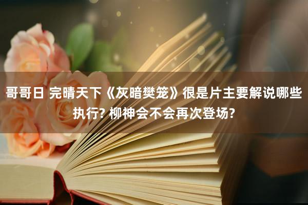 哥哥日 完晴天下《灰暗樊笼》很是片主要解说哪些执行? 柳神会不会再次登场?