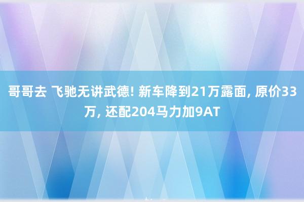 哥哥去 飞驰无讲武德! 新车降到21万露面， 原价33万， 还配204马力加9AT