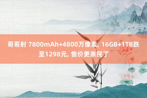 哥哥射 7800mAh+4800万像素， 16GB+1TB跌至1298元， 售价更亲民了