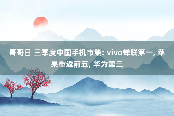 哥哥日 三季度中国手机市集: vivo蝉联第一， 苹果重返前五， 华为第三