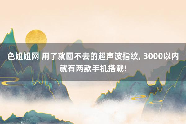 色姐姐网 用了就回不去的超声波指纹， 3000以内就有两款手机搭载!