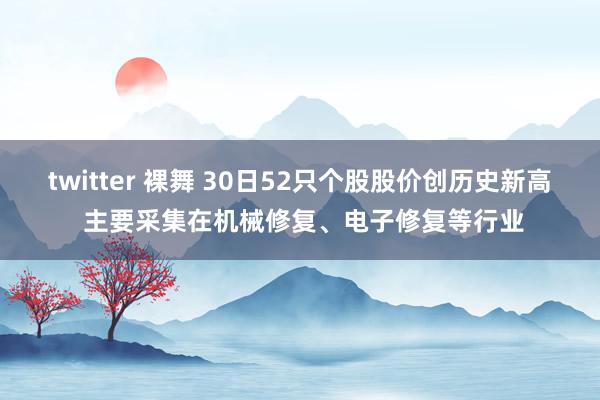 twitter 裸舞 30日52只个股股价创历史新高 主要采集在机械修复、电子修复等行业