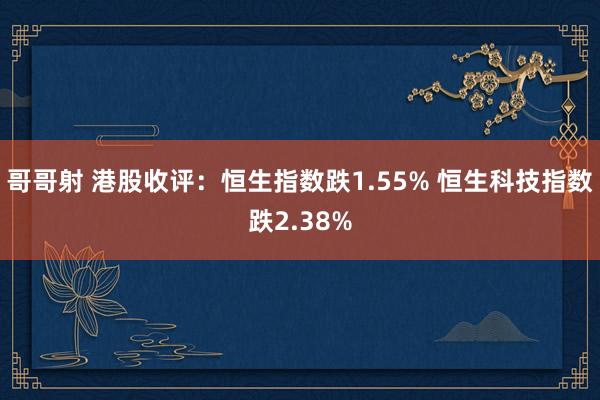 哥哥射 港股收评：恒生指数跌1.55% 恒生科技指数跌2.38%