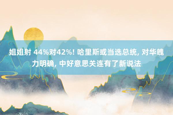 姐姐射 44%对42%! 哈里斯或当选总统， 对华魄力明确， 中好意思关连有了新说法