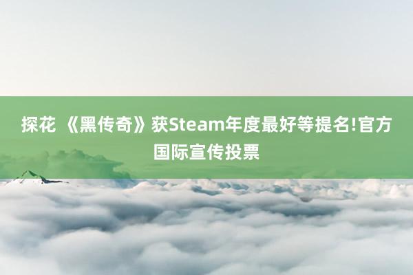 探花 《黑传奇》获Steam年度最好等提名!官方国际宣传投票