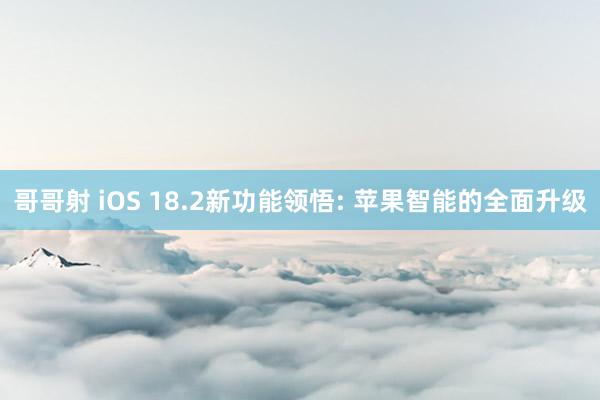 哥哥射 iOS 18.2新功能领悟: 苹果智能的全面升级