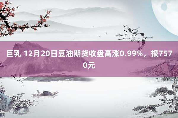 巨乳 12月20日豆油期货收盘高涨0.99%，报7570元