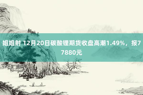 姐姐射 12月20日碳酸锂期货收盘高潮1.49%，报77880元