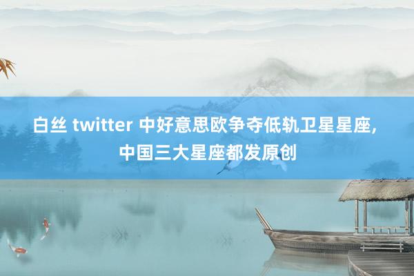 白丝 twitter 中好意思欧争夺低轨卫星星座， 中国三大星座都发原创