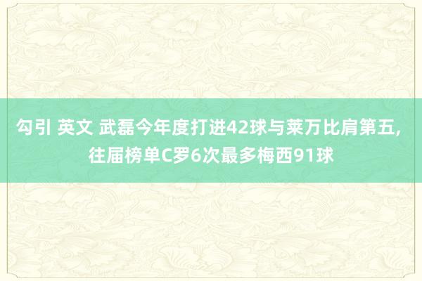 勾引 英文 武磊今年度打进42球与莱万比肩第五， 往届榜单C罗6次最多梅西91球