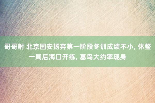 哥哥射 北京国安扬弃第一阶段冬训成绩不小， 休整一周后海口开练， 塞鸟大约率现身