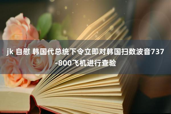 jk 自慰 韩国代总统下令立即对韩国扫数波音737-800飞机进行查验