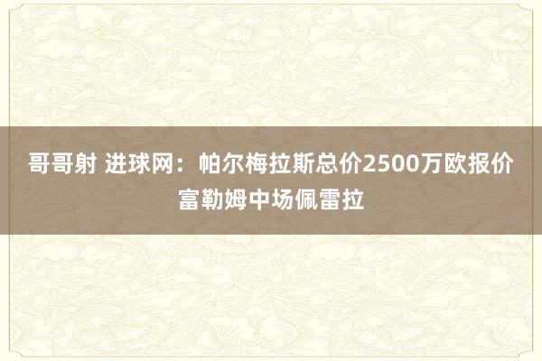 哥哥射 进球网：帕尔梅拉斯总价2500万欧报价富勒姆中场佩雷拉