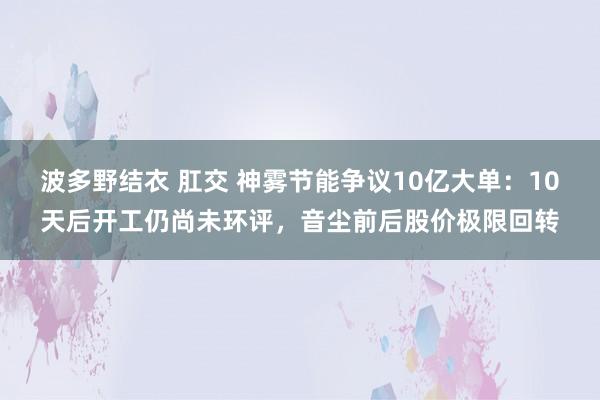 波多野结衣 肛交 神雾节能争议10亿大单：10天后开工仍尚未环评，音尘前后股价极限回转