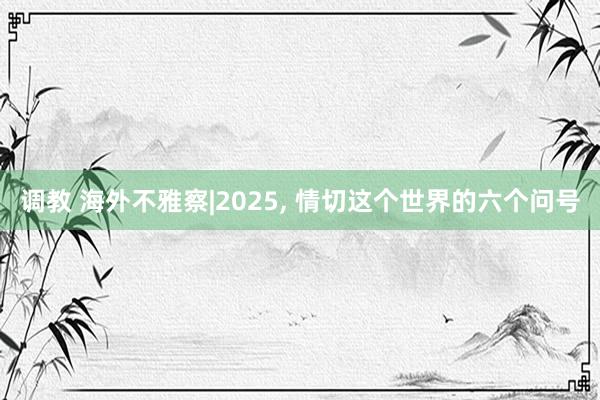 调教 海外不雅察|2025， 情切这个世界的六个问号