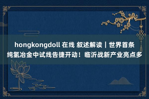 hongkongdoll 在线 叙述解读｜世界首条纯氢冶金中试线告捷开动！临沂战新产业亮点多