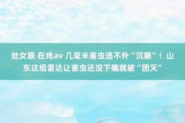 处女膜 在线av 几毫米害虫逃不外“沉眼”！山东这组雷达让害虫还没下嘴就被“团灭”