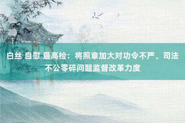 白丝 自慰 最高检：将照章加大对功令不严、司法不公零碎问题监督改革力度