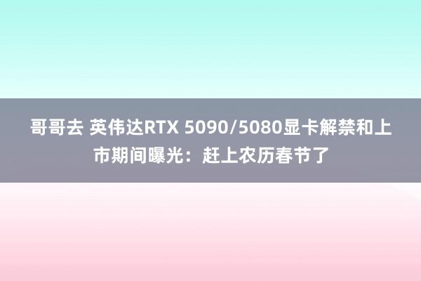 哥哥去 英伟达RTX 5090/5080显卡解禁和上市期间曝光：赶上农历春节了