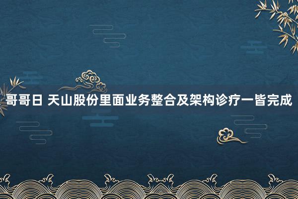 哥哥日 天山股份里面业务整合及架构诊疗一皆完成